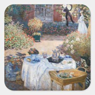 Pegatina Cuadrada Claude Monet - El almuerzo, panel decorativo