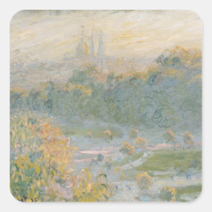 Pegatina Cuadrada Claude Monet el   el Tuileries 1875