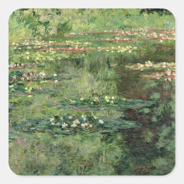 Pegatina Cuadrada Claude Monet | El estanque acuático, 1904 (Anverso)