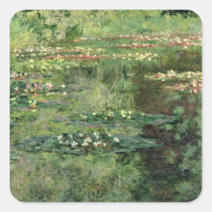 Pegatina Cuadrada Claude Monet   El estanque acuático, 1904