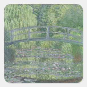 Pegatina Cuadrada Claude Monet   El estanque acuático: Armonía ver