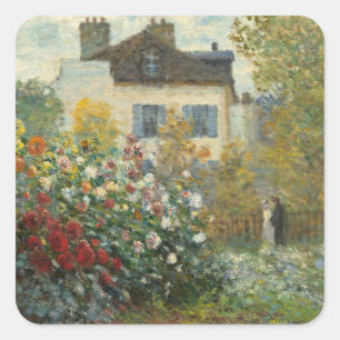 Pegatina Cuadrada Claude Monet   El Jardín del Artista en Argenteuil