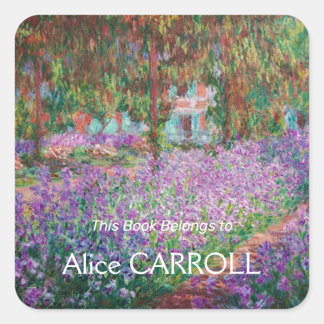 Pegatina Cuadrada Claude Monet - El jardín del artista en Giverny (Anverso)