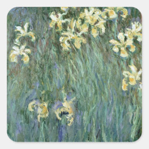 Pegatina Cuadrada Claude Monet el   los iris amarillos
