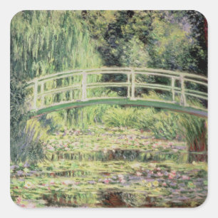 Pegatina Cuadrada Claude Monet el   Nenuphars blanco, 1899
