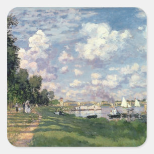 Pegatina Cuadrada Claude Monet  El puerto deportivo de Argenteuil, 1