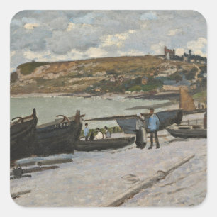 Pegatina Cuadrada Claude Monet el   Sainte-Adresse, 1867