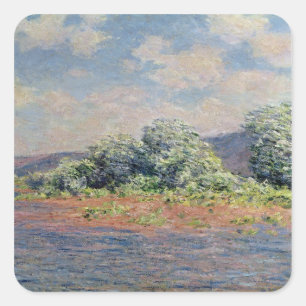 Pegatina Cuadrada Claude Monet El Sena de Port-Villez, c.1890