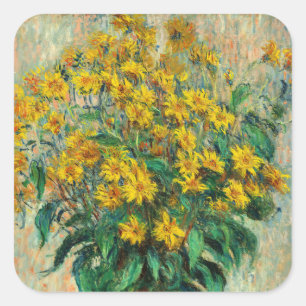 Pegatina Cuadrada Claude Monet - Flores de Tupinambo