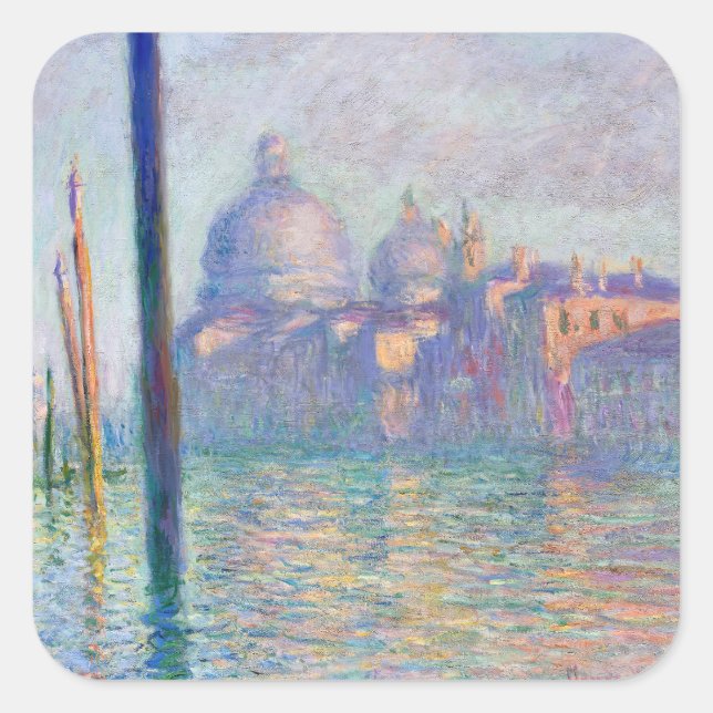 Pegatina Cuadrada Claude Monet - Gran Canal, Venecia (Anverso)