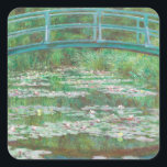Pegatina Cuadrada Claude Monet Impresionismo<br><div class="desc">Claude Monet pegatina del "puente japonés de fútbol".</div>