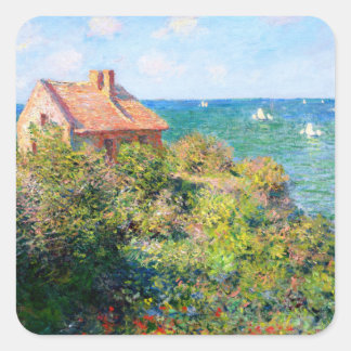Pegatina Cuadrada Claude Monet: La cabaña de pescadores en Varengevi