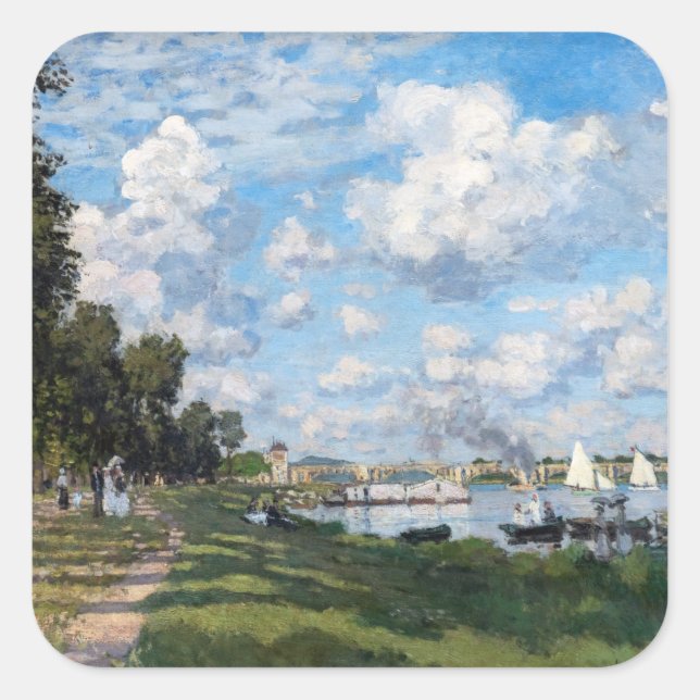 Pegatina Cuadrada Claude Monet - La cuenca de Argenteuil (Anverso)