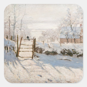 Pegatina Cuadrada Claude Monet - La Urraca
