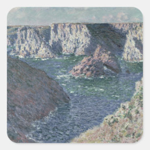 Pegatina Cuadrada Claude Monet   Las rocas en Belle-Ile, 1886