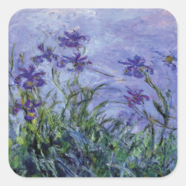 Pegatina Cuadrada Claude Monet Lilac Irises