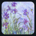Pegatina Cuadrada Claude Monet - Lilac Irises / Iris Mauves<br><div class="desc">Lilac Irises / Iris Mauves - Claude Monet,  1914-1917</div>