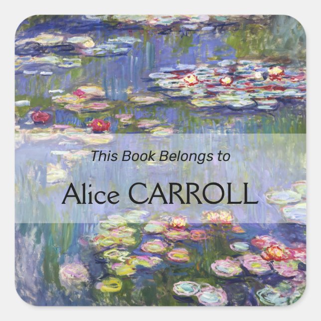 Pegatina Cuadrada Claude Monet - Lilies de agua / Nympheas (Anverso)