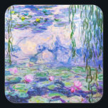 Pegatina Cuadrada Claude Monet - Lilies de agua / Nympheas 1919<br><div class="desc">Lilies de agua / Nympheas (W.1852) - Claude Monet,  Petróleo en lienzo,  1916-1919</div>