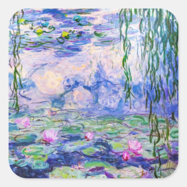 Pegatina Cuadrada Claude Monet - Lilies de agua / Nympheas 1919 (Anverso)