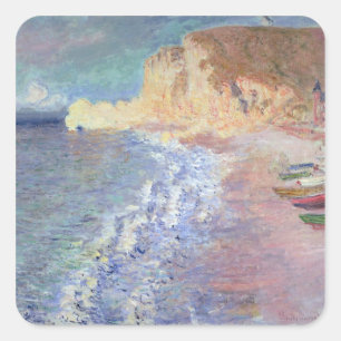 Pegatina Cuadrada Claude Monet Mañana en Etretat