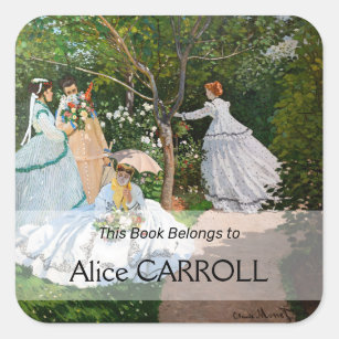 Pegatina Cuadrada Claude Monet - Mujeres en el jardín