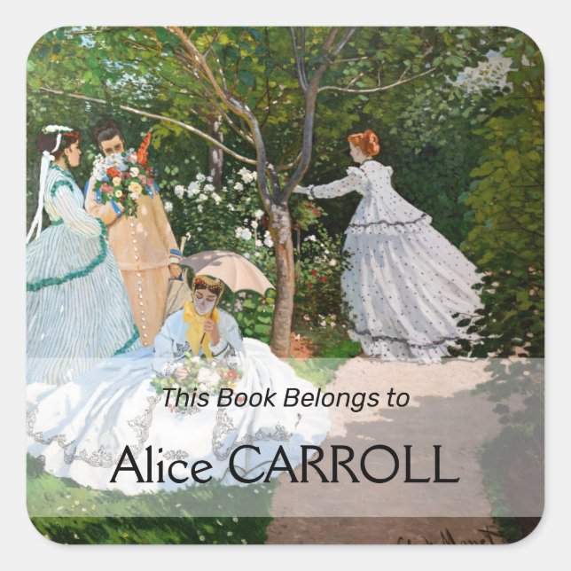 Pegatina Cuadrada Claude Monet - Mujeres en el jardín (Anverso)
