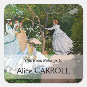 Pegatina Cuadrada Claude Monet - Mujeres en el jardín