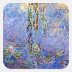 Pegatina Cuadrada Claude Monet - Nenúfares