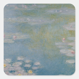 Pegatina Cuadrada Claude Monet   Nympheas en Giverny, 1908