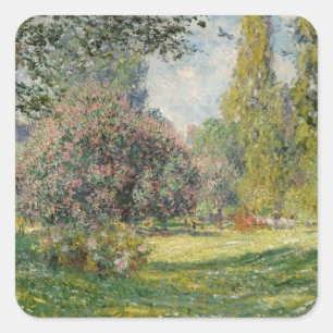 Pegatina Cuadrada Claude Monet  Paisaje: El Parque Monceau