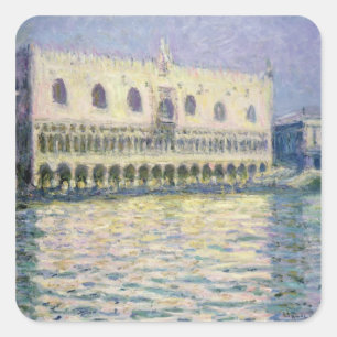 Pegatina Cuadrada Claude Monet   Palacio Ducal, Venecia, 1908