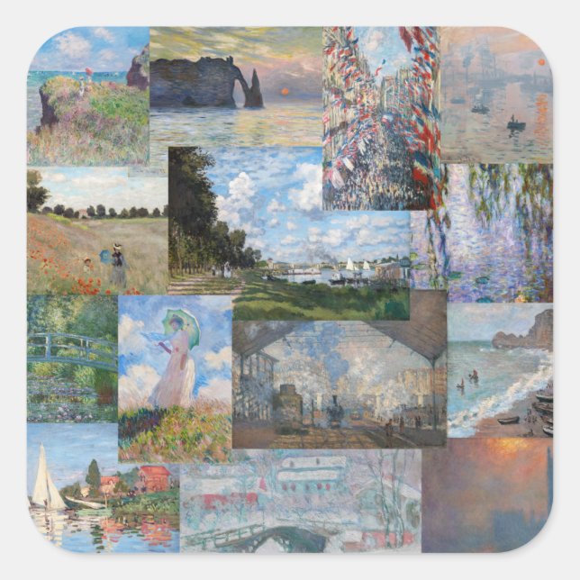 Pegatina Cuadrada Claude Monet - Patchwork (Anverso)