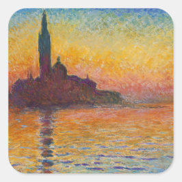 Pegatina Cuadrada Claude Monet - San Giorgio Maggiore en Dusk