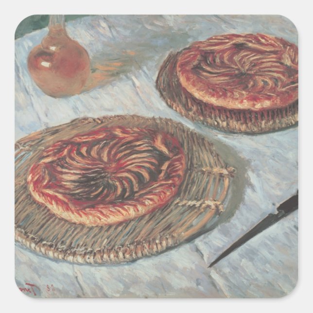 Pegatina Cuadrada Claude Monet | Tartas de frutas, 1882 (Anverso)
