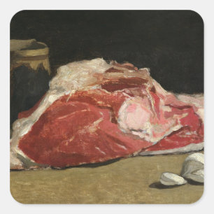 Pegatina Cuadrada Claude Monet   Vida residual, la unión de la carne