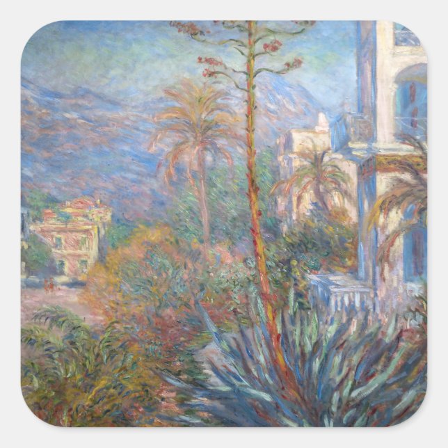 Pegatina Cuadrada Claude Monet - Villas de Bordighera (Anverso)