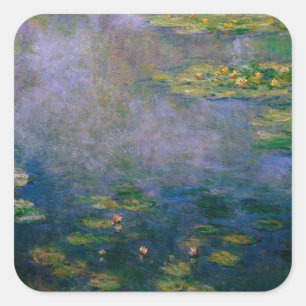 Pegatina Cuadrada Claude Monet - Water Lilies