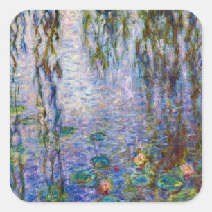 Pegatina Cuadrada Claude Monet - Water Lilies