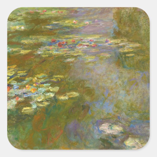 Pegatina Cuadrada Claude Monet - Water Lily Pond 1917 (Anverso)