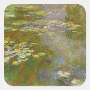Pegatina Cuadrada Claude Monet - Water Lily Pond 1917