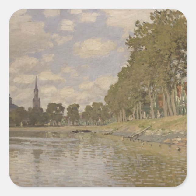 Pegatina Cuadrada Claude Monet | Zaandam 1871 (Anverso)