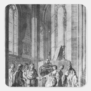 Pegatina Cuadrada Claudio acusa a Héroe de ser infiel