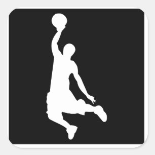 Pegatina Cuadrada Clavada del baloncesto