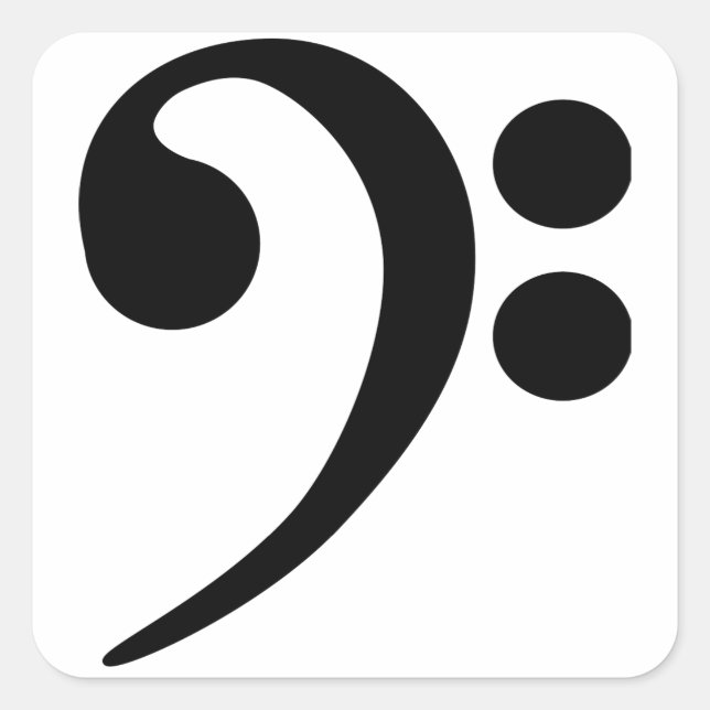 Pegatina Cuadrada Clave de Fa (Anverso)