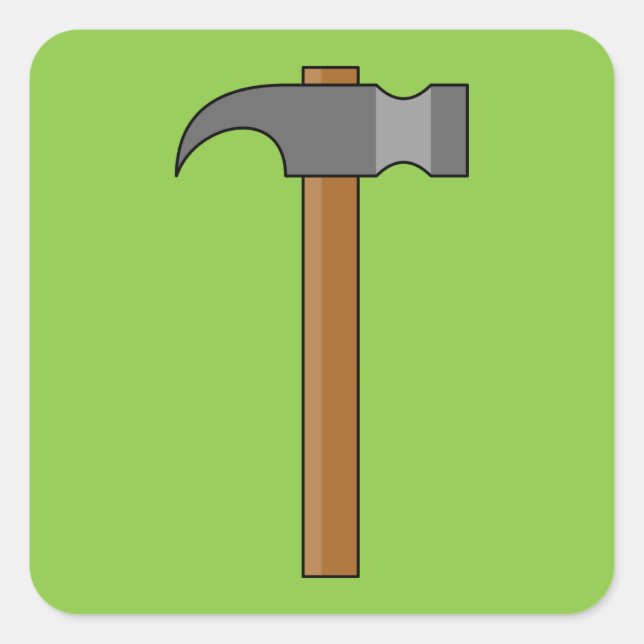 Pegatina Cuadrada Claw Hammer Personalizado (Anverso)