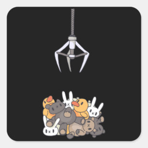 Pegatina Cuadrada Claw Machine Kawaii