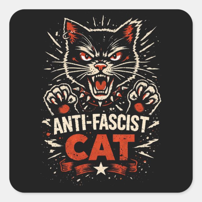 Pegatina Cuadrada Claws of Resistance (Anverso)