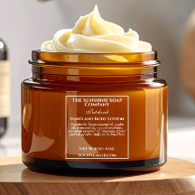 Clear & White Square Cosmetics Bottle Label