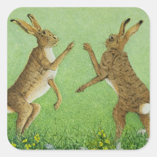 Pegatina Cuadrada Clérigo de boxeo